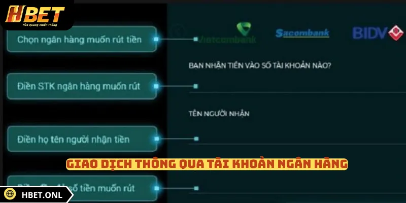 Giao dịch thông qua tài khoản ngân hàng 